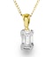 Alice Emerald Cut 18K Gold Diamond Pendant Necklace 0.50CT H/SI - image 1