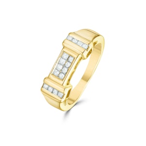 9K Gold Princess Cut Diamond Design Ring 0.26CT