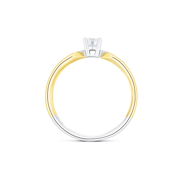 18K Three Tone Diamond Solitaire Ring 0.20CT SIZE J - Image 2