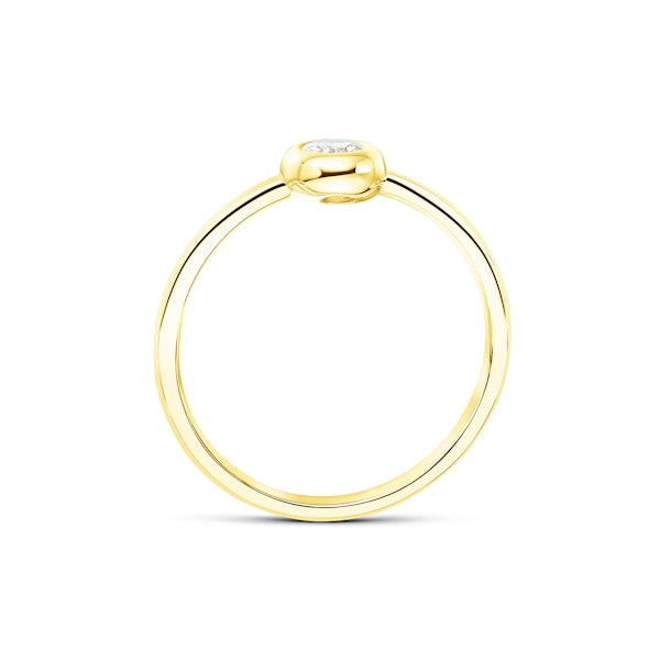 18K Gold Single Stone Diamond Rubover Ring 0.15ct -SIZE K - Image 2