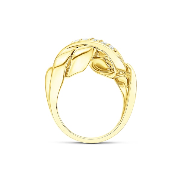 14K Gold Pave Diamond Twist Design Ring Item - SIZE M - Image 2