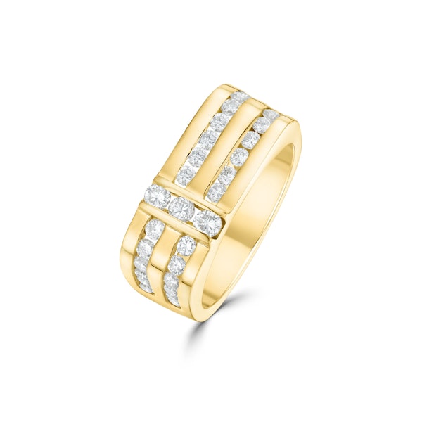 14K Gold Channel Set Diamond Half Eternity Ring - SIZE N - Image 1
