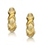 Three Stone Diamond Studded Huggie Earrings in 9K Gold - image 1
