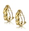 Three Stone Diamond Studded Huggie Earrings in 9K Gold - image 2
