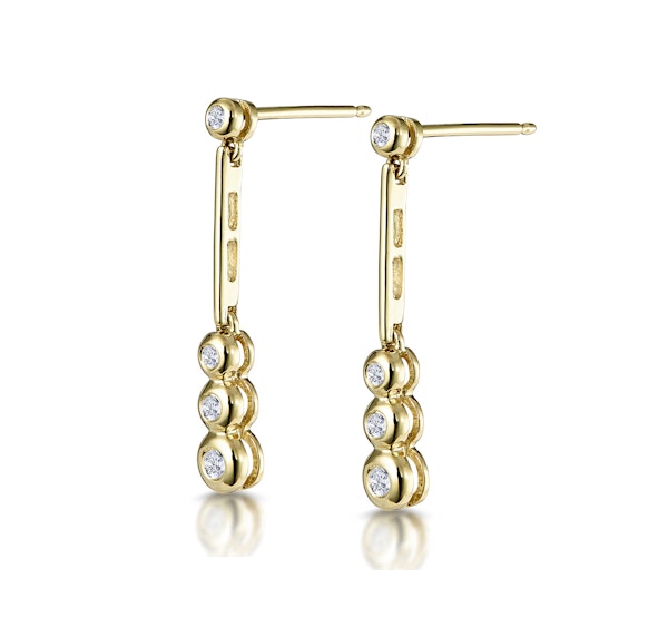 Trilogy Drop Earrings 0.12ct Lab Diamonds 18K Gold Vermeil - Image 4