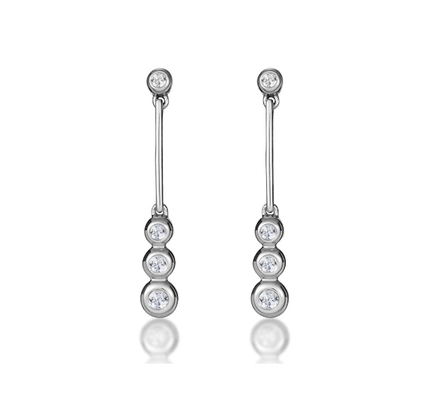Trilogy Drop Earrings 0.12ct Lab Diamonds 925 Sterling Silver - Image 1