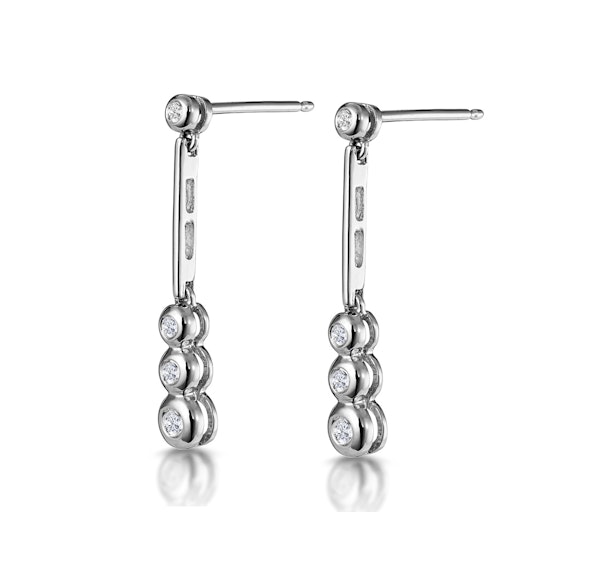 Trilogy Drop Earrings 0.12ct Lab Diamonds 925 Sterling Silver - Image 4