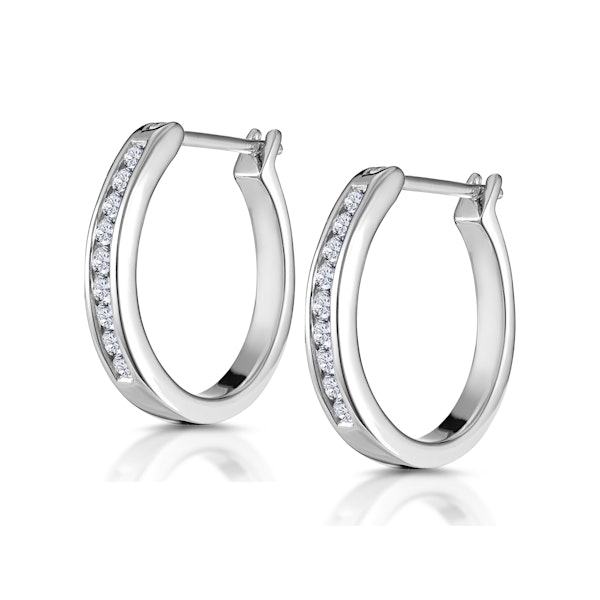 Hoop Earrings 0.25ct Lab Diamond 9K White Gold - Image 2