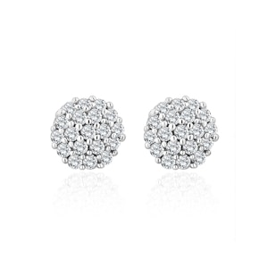 Cluster Earrings 0.25ct Diamond 9K White Gold