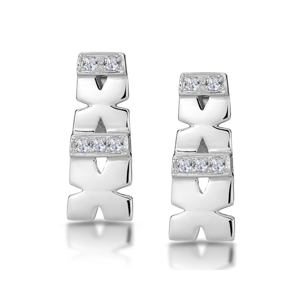 0.10ct Diamond Pave Kisses Earrings in 9K White Gold - RTC-H3870 - Image 1