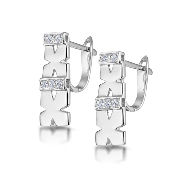 0.10ct Diamond Pave Kisses Earrings in 9K White Gold - RTC-H3870 - Image 2