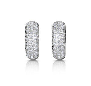 Huggie Earrings Lab Diamond Pave Set 0.33ct in 925 Silver