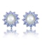 Tanzanite And Pearl 9K White Gold Earrings - image 1