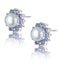 Tanzanite And Pearl 9K White Gold Earrings - image 2