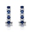 Sapphire Earrings Half Hoop With Lab Diamonds Set in 925 Silver - image 3
