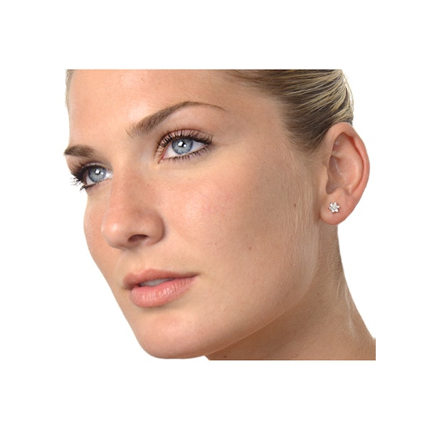 Diamond Cluster Earrings 0.30ct White Gold - Image 2