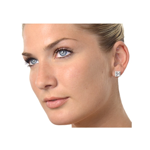 Aquamarine 1.90CT And Diamond 9K White Gold Earrings - Image 3