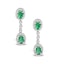 Emerald 4 x 6mm And Diamond 9K White Gold Earrings H4482 - image 1
