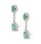 Emerald 4 x 6mm And Diamond 9K White Gold Earrings H4482 - image 2