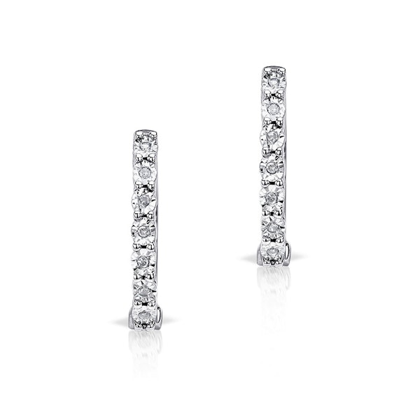 0.06ct Diamond and 9K White Gold Earrings - H4557 - Image 1