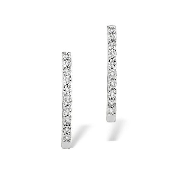 0.08ct Diamond and 9K White Gold Earrings - H4558 - Image 2