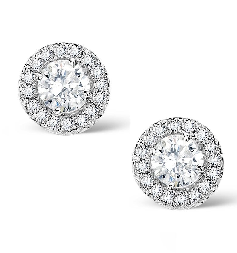 Ella Halo Lab Diamond Earrings 0.65ct set in 9K White Gold