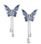 Stellato Collection Sapphire Butterfly Diamond Earrings 9K White Gold - image 1