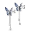 Stellato Collection Sapphire Butterfly Diamond Earrings 9K White Gold - image 3