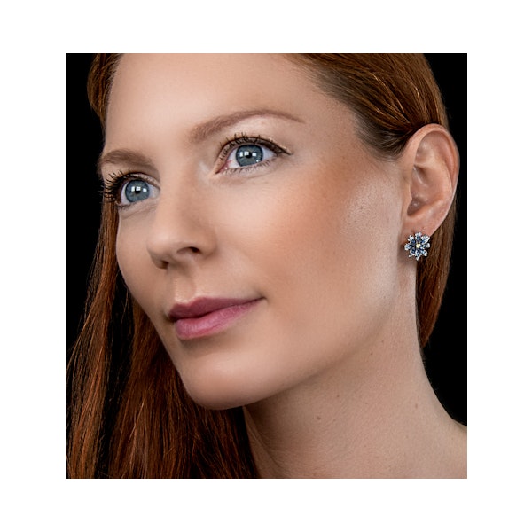 Sapphire Yellow Sapphire and Diamond Stellato Earrings 9K White Gold - Image 2