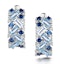 Blue Topaz Sapphire and Diamond Stellato Earrings in 9K White Gold - image 1
