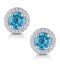 Swiss Blue Topaz and Diamond Halo Stellato Earrings in 9K White Gold - image 1