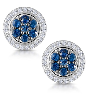0.35ct Sapphire and Diamond Stellato Earrings in 9K White Gold
