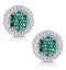 0.30ct Emerald and Diamond Stellato Earrings in 9K White Gold - image 1