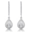 Masami Diamond Pear Halo Earrings 0.20ct Pave Set in 9K White Gold - image 1