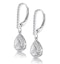 Masami Diamond Pear Halo Earrings 0.20ct Pave Set in 9K White Gold - image 3