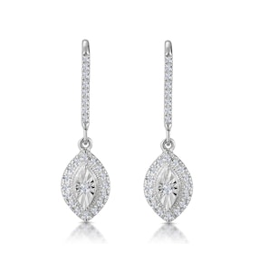 Masami Diamond Marquise Earrings 0.30ct Pave Set in 9K White Gold