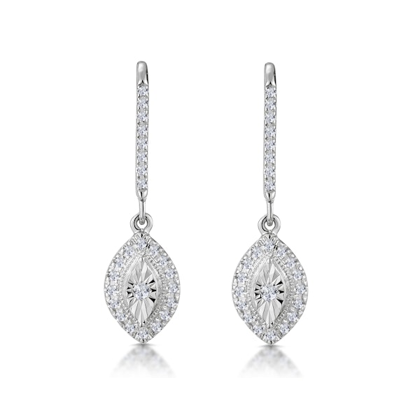 Masami Diamond Marquise Earrings 0.30ct Pave Set in 9K White Gold - Image 1