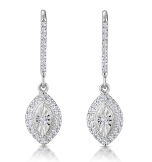 Masami Diamond Marquise Earrings 0.20ct Pave Set in 9K White Gold