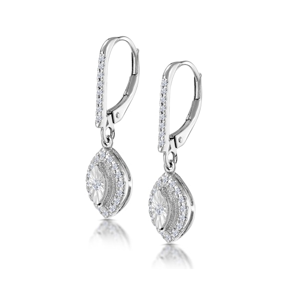 Masami Diamond Marquise Earrings 0.30ct Pave Set in 9K White Gold - Image 3