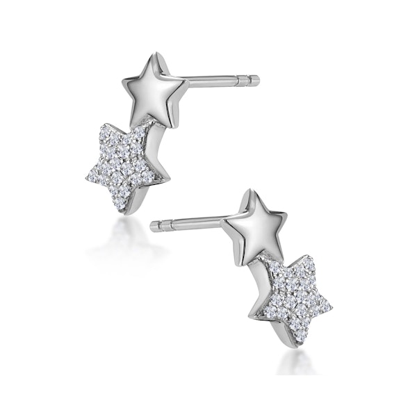 Lab Diamond Star Earrings You and Me Stellato Collection in 925 Silver - Image 2
