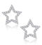 Diamond Stellato Star Earrings in 9K White Gold - image 1