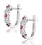Stellato Ruby and Diamond Eternity Earrings in 9K White Gold - image 2