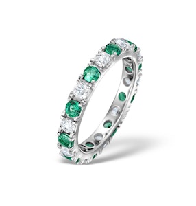 Emerald 0.70ct H/SI Diamond Platinum Eternity Ring Item HG20-322GJUS