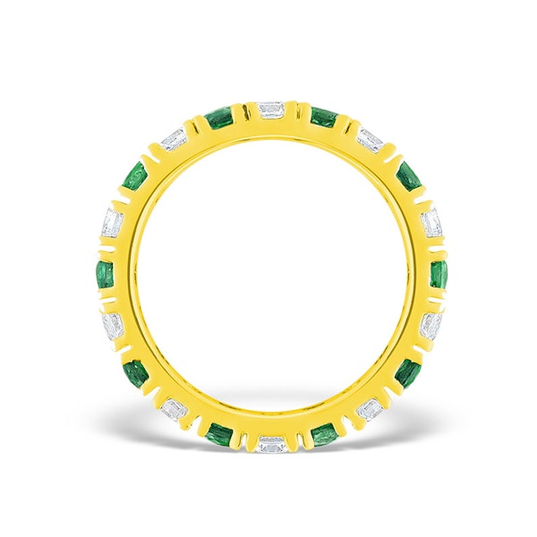Poppy 18K Gold Emerald 0.70ct and H/SI 1CT Diamond Eternity Ring - Image 2