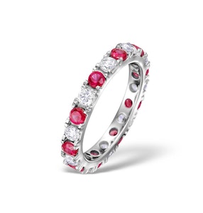 Ruby 1.50ct H/SI Diamond 18KW Gold Eternity Ring Item HG20-422TJUY