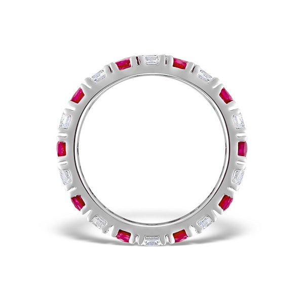 Ruby 1.50ct H/SI Diamond Platinum Eternity Ring Item HG20-422TJUS - Image 2