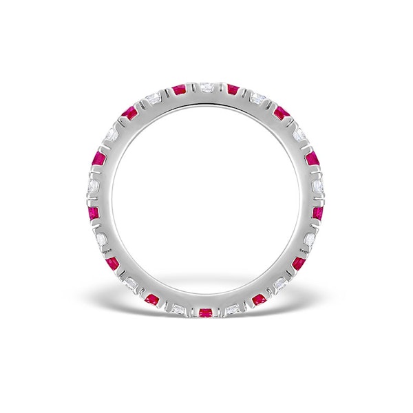 Ruby 0.80ct And H/SI Diamond 18KW Gold Eternity Ring HG20-322TJUY - Image 2