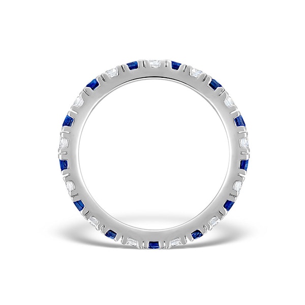 Sapphire 0.90ct And H/SI Diamond Platinum Eternity Ring - Image 2