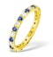 Poppy 18K Gold Sapphire 0.70ct and H/SI 1CT Diamond Eternity Ring - image 1