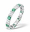 Emerald 1.10ct And H/SI Diamond 18KW Gold Eternity Ring  HG36-422GJUY - image 1